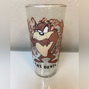 Vintage Warner Brothers Taz Devil Glass Tasmanian Devil 1990’s
